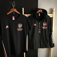 Áo khoác Arsenal training đen logo hồng