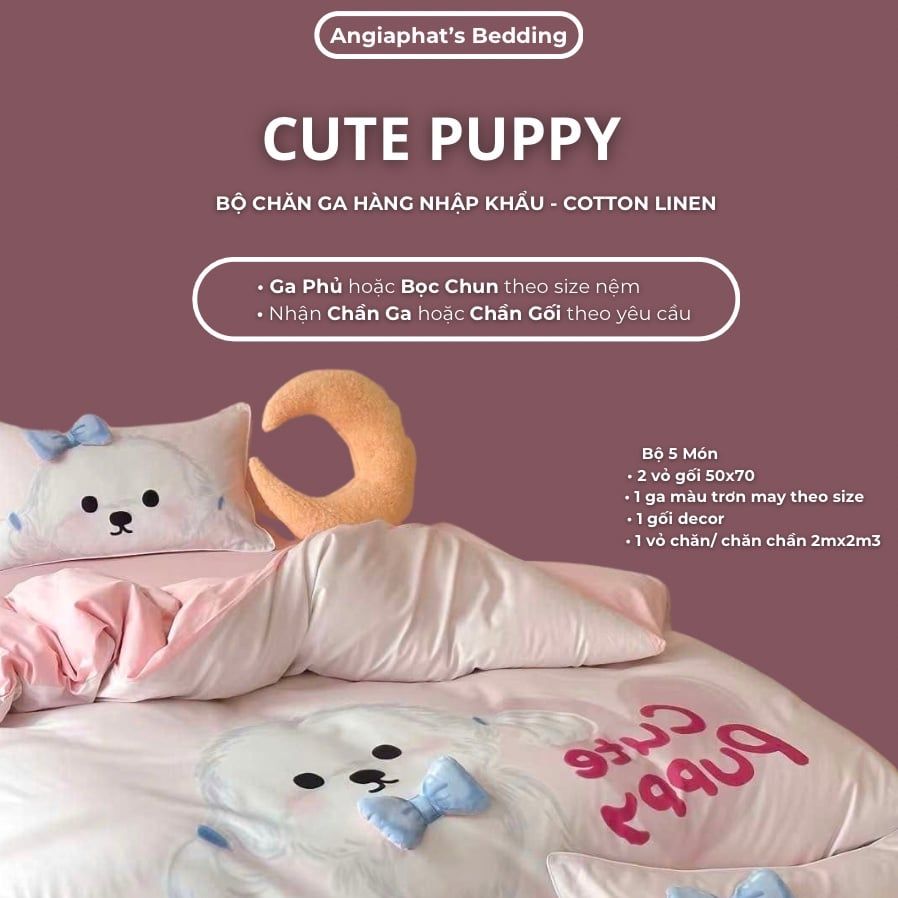 Bộ Chăn Ga Cotton Linen Kids - SNOW DOG