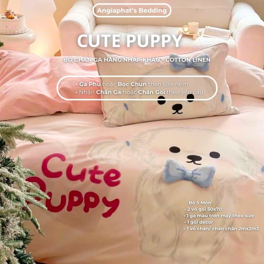 Bộ Chăn Ga Cotton Linen Kids - SNOW DOG