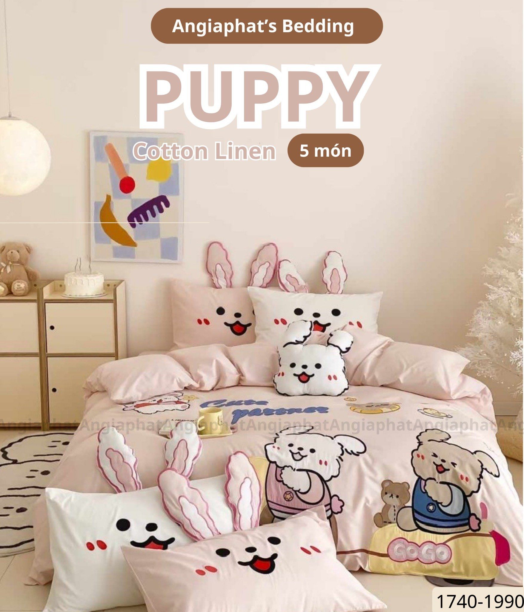 Bộ Chăn Ga Cotton Linen Kids - PUPPY 1