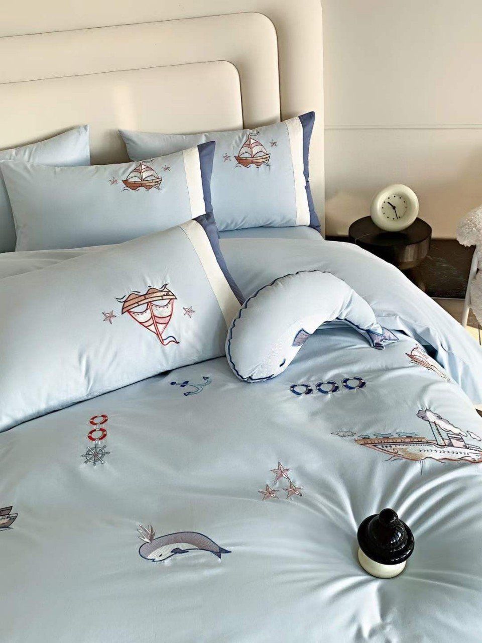 Bộ Chăn Ga Cotton Linen Kids - Biển Xanh