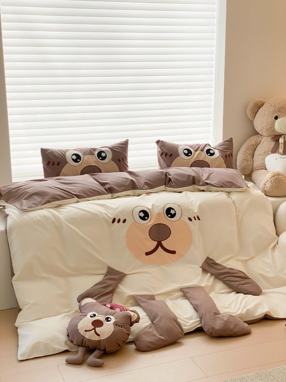 Bộ Chăn Ga Cotton Linen Kids - Khỉ Nâu