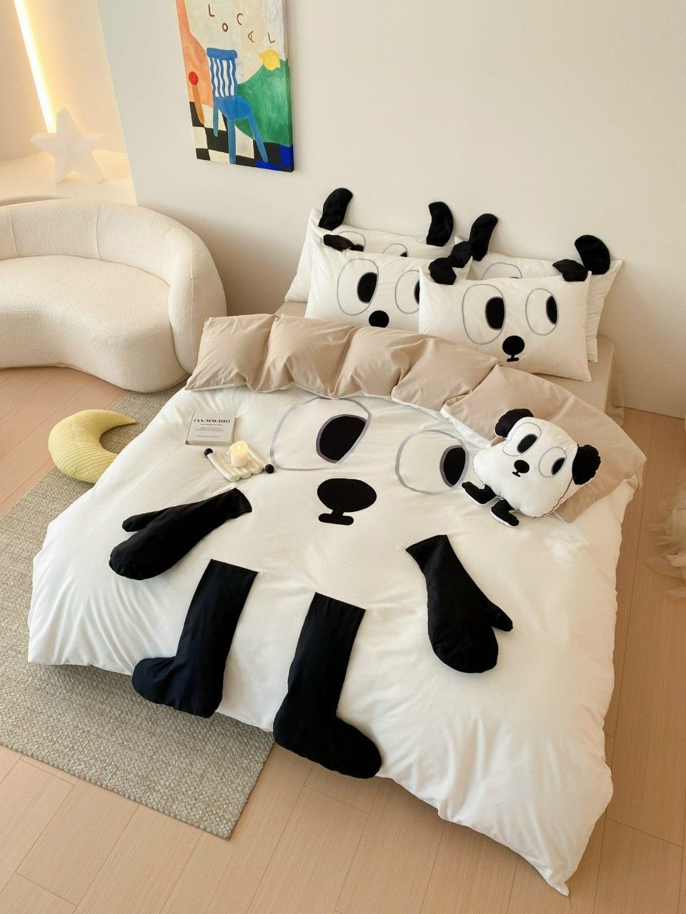 Bộ Chăn Ga Cotton Linen Kids - Khỉ Đen