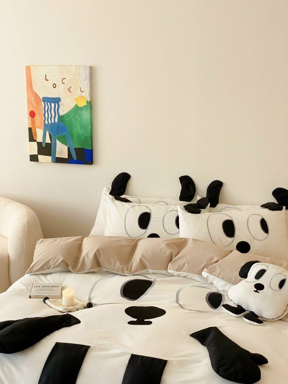 Bộ Chăn Ga Cotton Linen Kids - Khỉ Đen