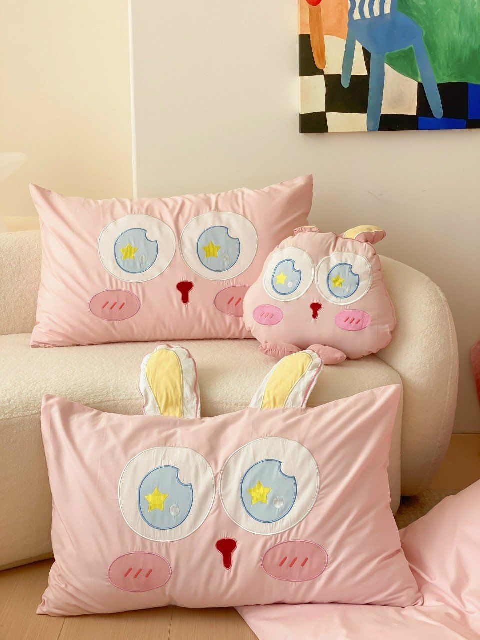 Bộ Chăn Ga Cotton Linen Kids - GẤU CHÂN DÀI