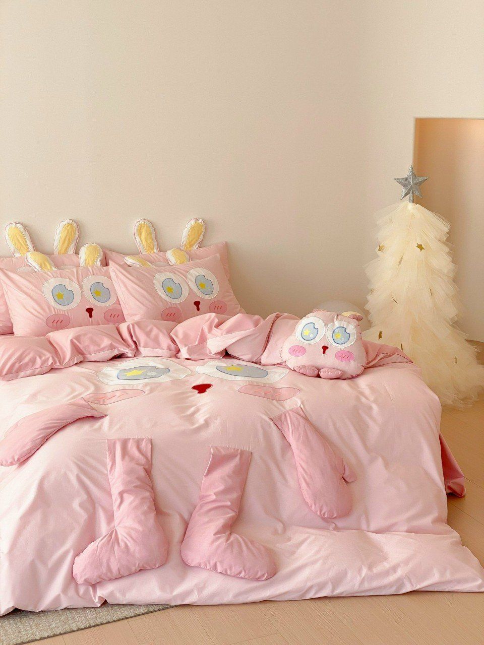 Bộ Chăn Ga Cotton Linen Kids - GẤU CHÂN DÀI