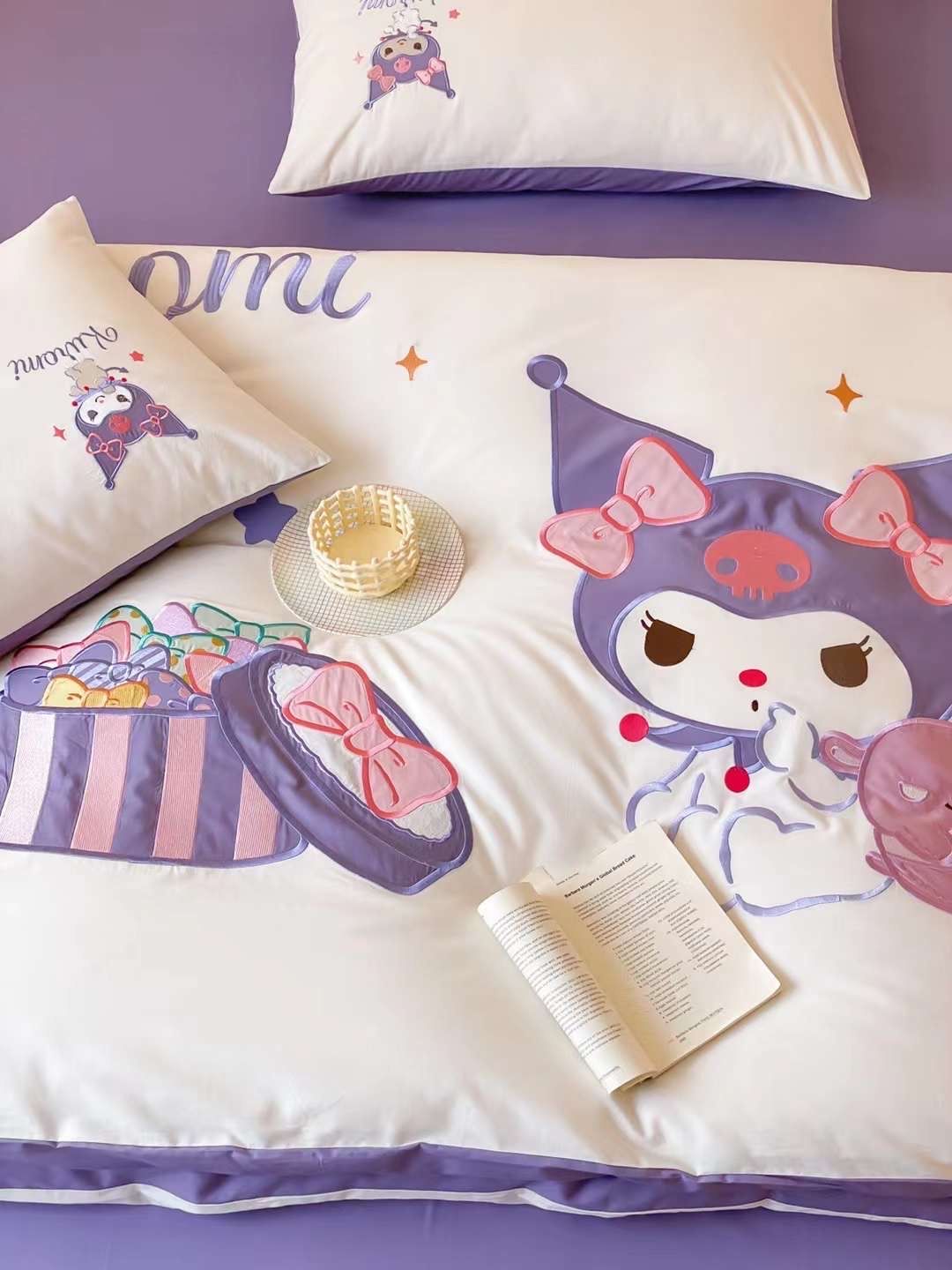 Bộ Chăn Ga Cotton Linen Kids - Kuromi 1 TÍM