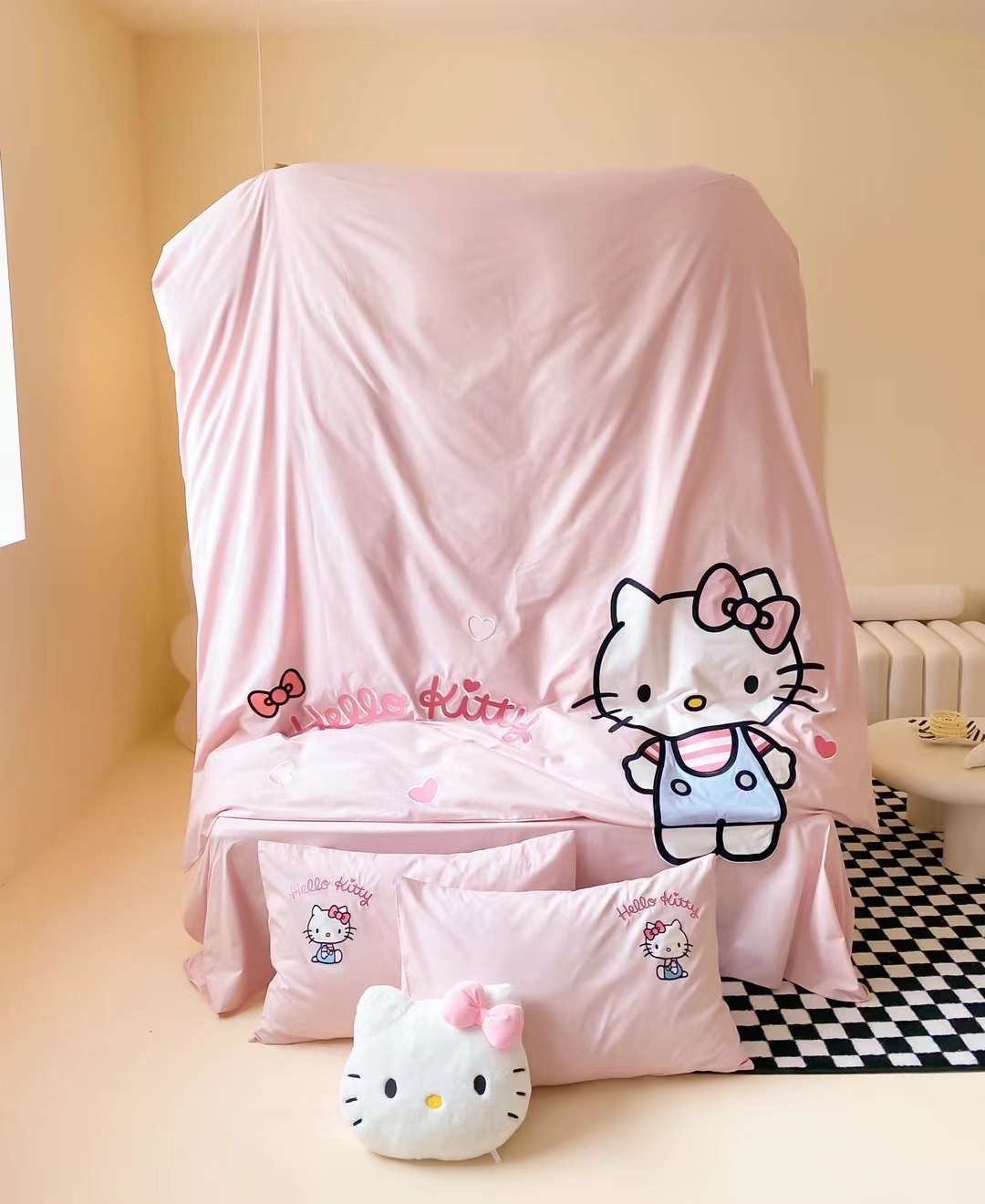 Bộ Chăn Ga Cotton Linen Kids - Kitty 1