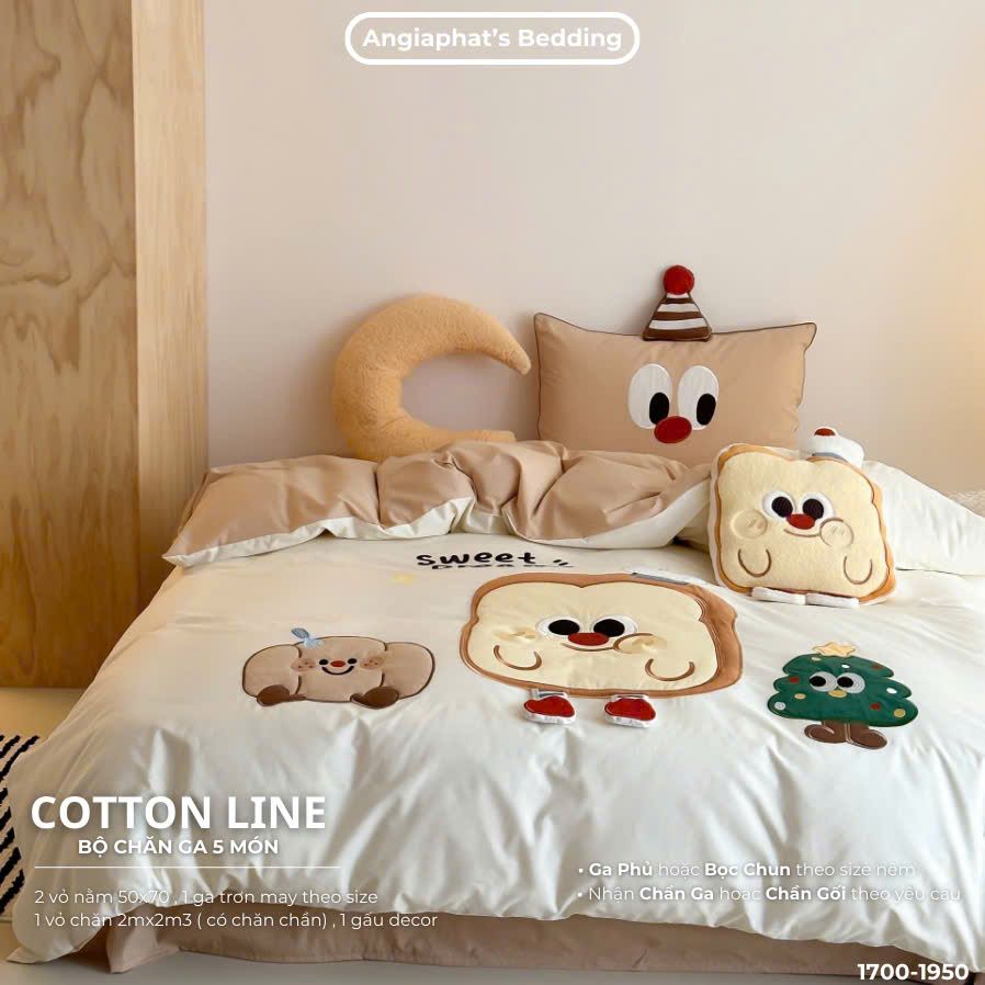 Bộ Chăn Ga Cotton Linen Kids / Cho Bé - Sweet