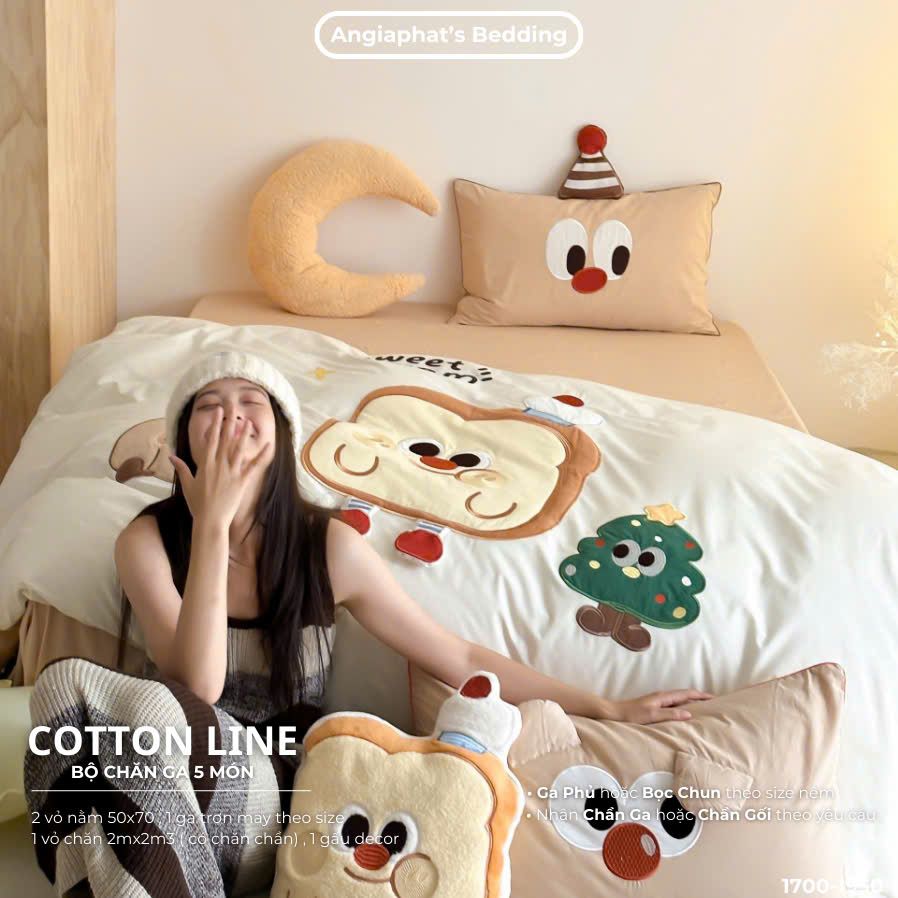 Bộ Chăn Ga Cotton Linen Kids / Cho Bé - Sweet