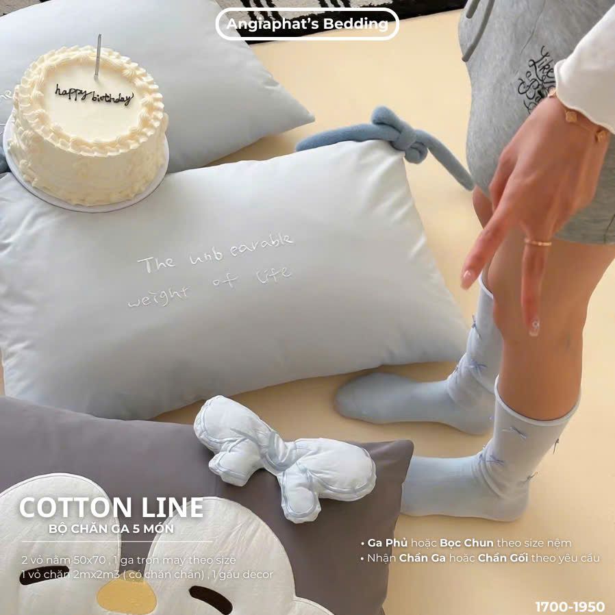 Bộ Chăn Ga Cotton Linen Kids / Cho Bé - Cánh cụt