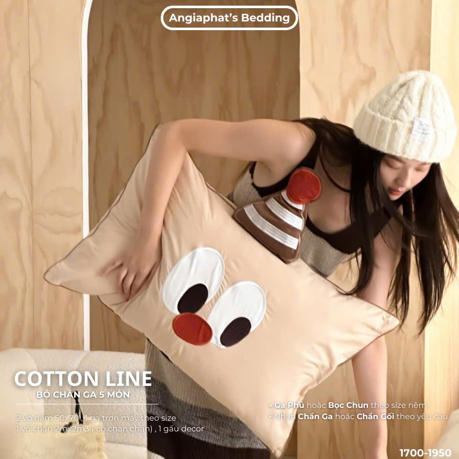 Bộ Chăn Ga Cotton Linen Kids / Cho Bé - Cookies
