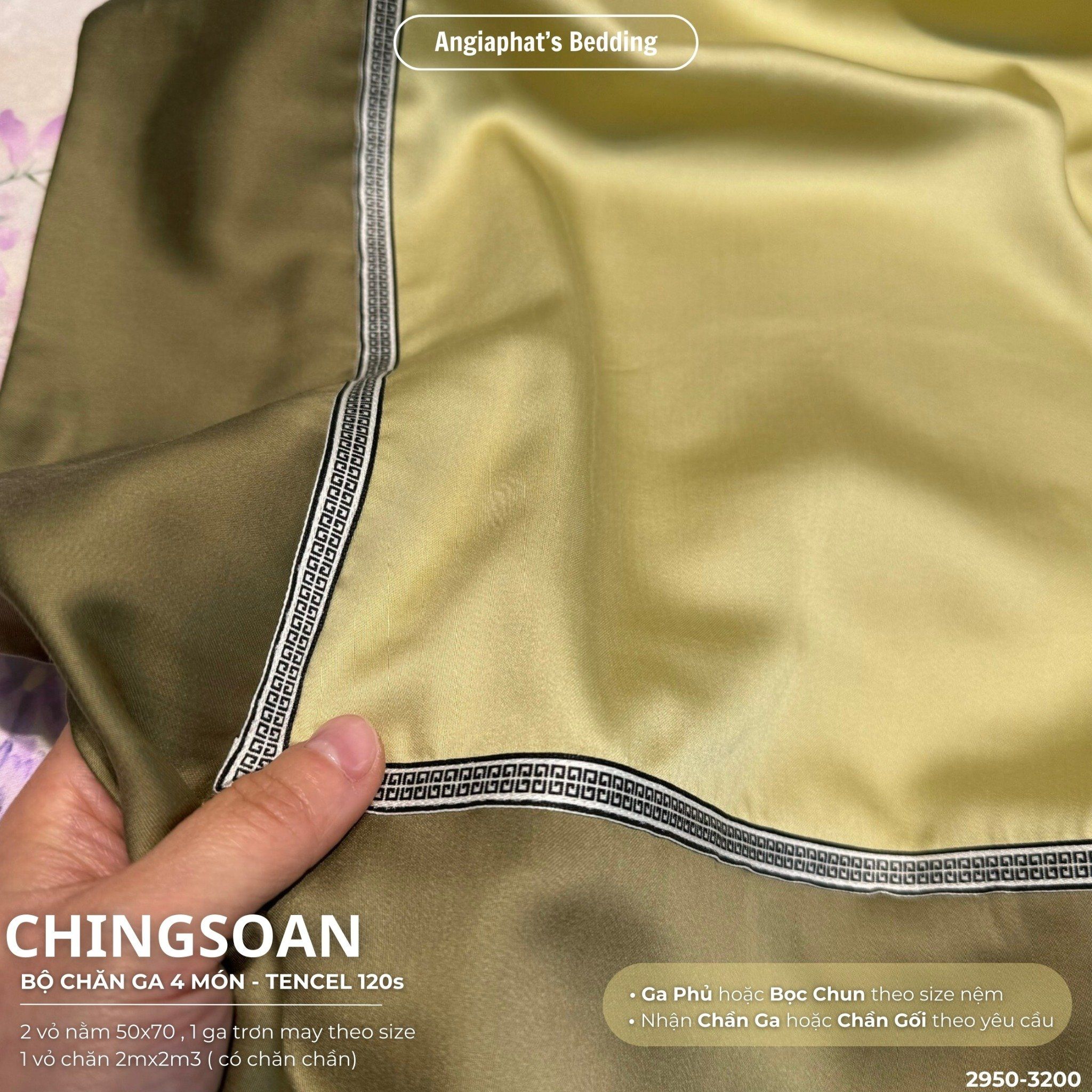 Set Chăn Ga Tencel 120s Chingsuan Viền - Màu 1