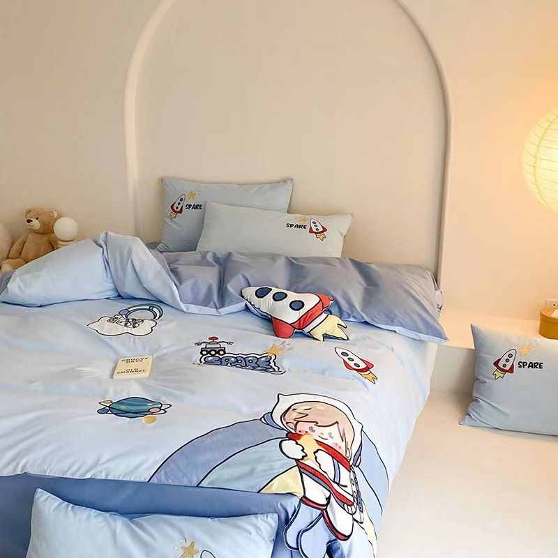 Bộ Chăn Ga Cotton Linen Kids - Phi Hành Gia