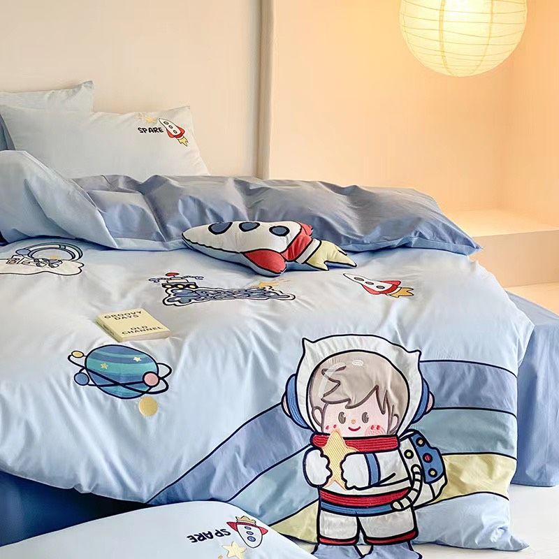 Bộ Chăn Ga Cotton Linen Kids - Phi Hành Gia