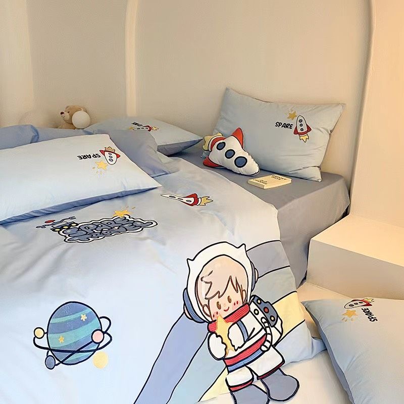 Bộ Chăn Ga Cotton Linen Kids - Phi Hành Gia