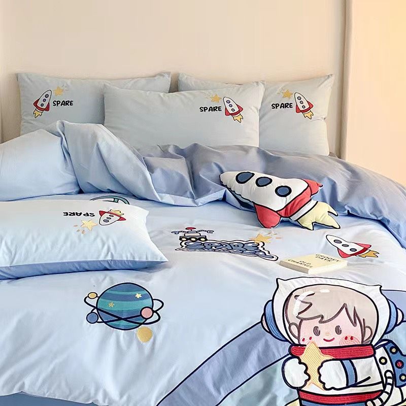 Bộ Chăn Ga Cotton Linen Kids - Phi Hành Gia