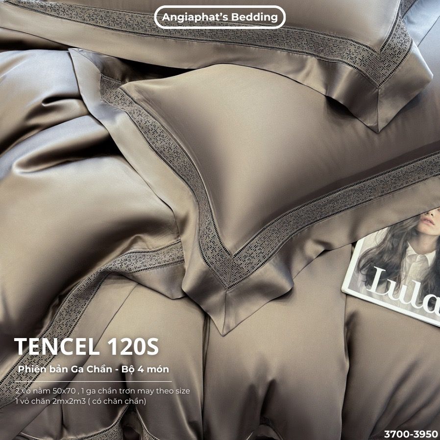 Set Chăn Ga Tencel 120s - 5 MÓN - GA TRẦN PHỦ - MÀU 4