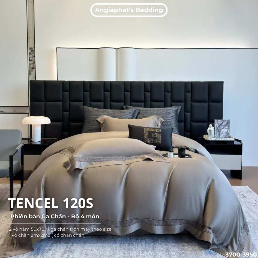 Set Chăn Ga Tencel 120s - 5 MÓN - GA TRẦN PHỦ - MÀU 4