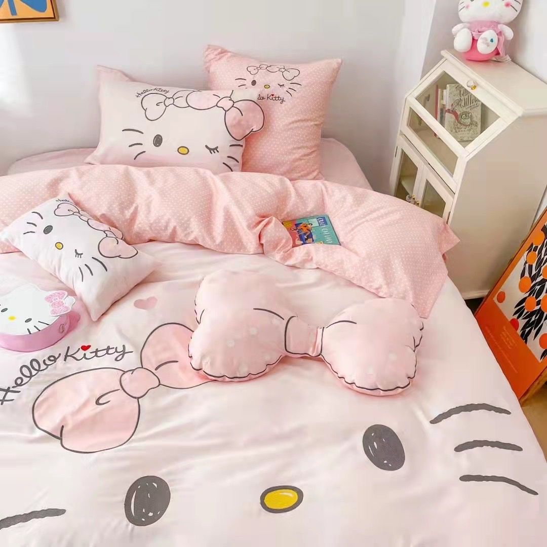  Bộ Chăn Ga Lụa 60s Kids - Hello Kitty - 1 