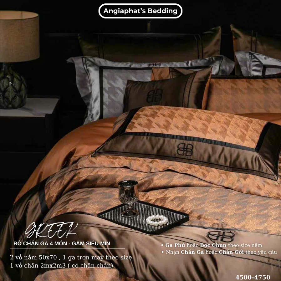 Set Chăn Ga Luxury - Gấm Siêu Mịn - B CAM