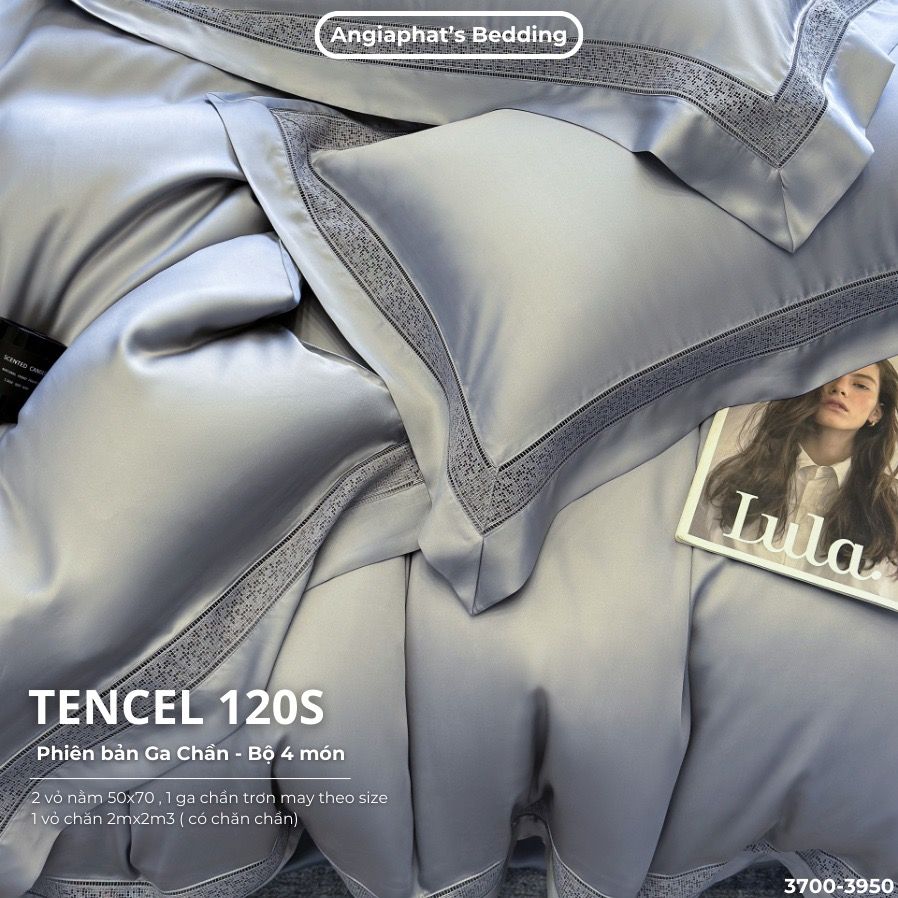 Set Chăn Ga Tencel 120s - 5 MÓN - GA TRẦN PHỦ - MÀU 5