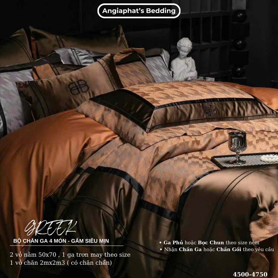Set Chăn Ga Luxury - Gấm Siêu Mịn - B CAM