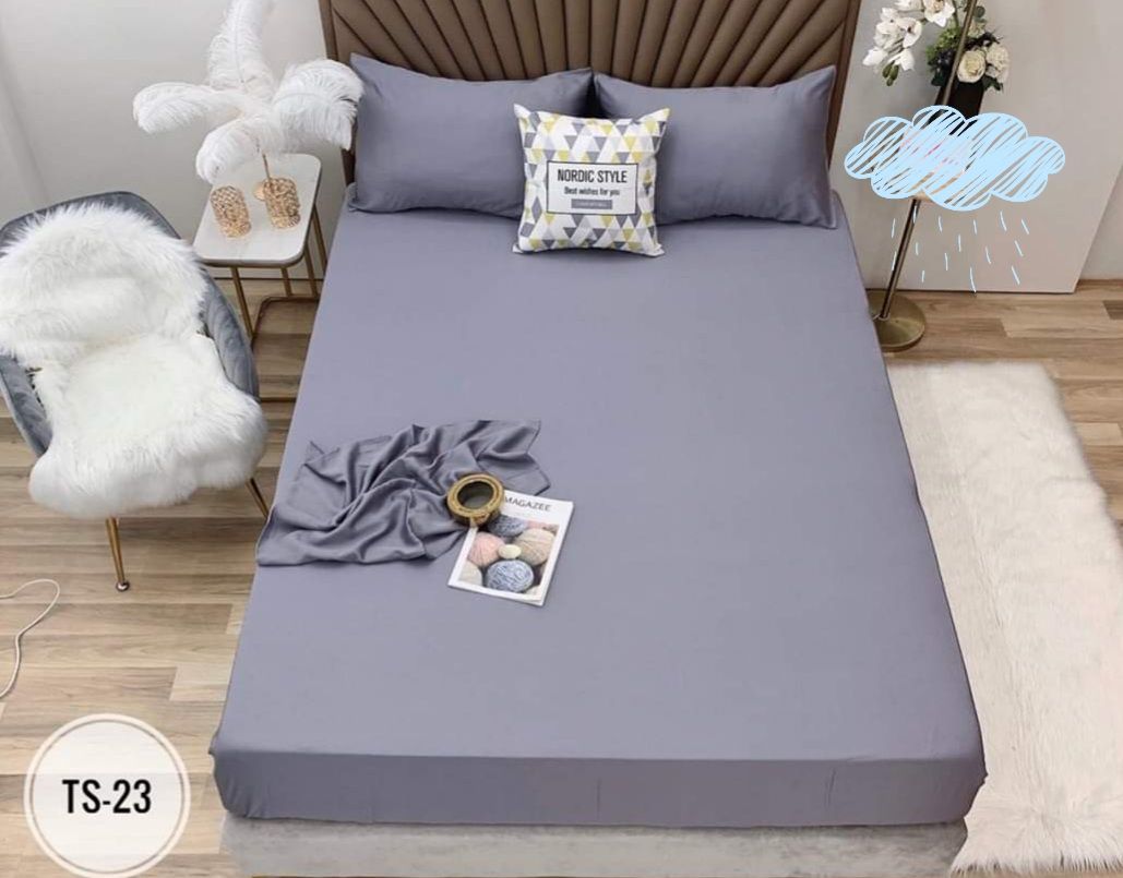 Chăn Drap May Thiết Kế - Tencel 60s Màu Trơn