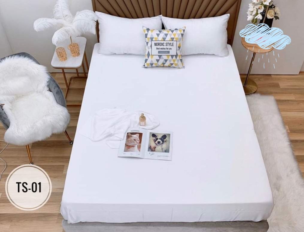 Chăn Drap May Thiết Kế - Tencel 60s Màu Trơn
