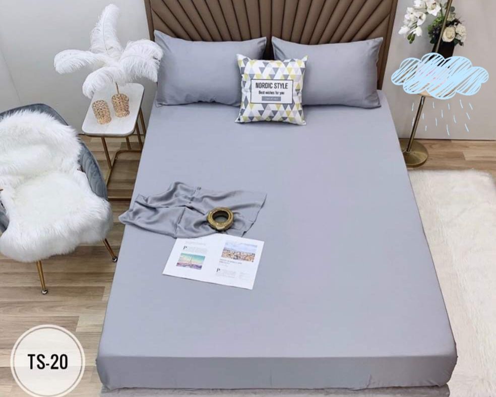 Chăn Drap May Thiết Kế - Tencel 60s Màu Trơn