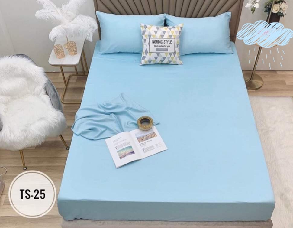 Chăn Drap May Thiết Kế - Tencel 60s Màu Trơn