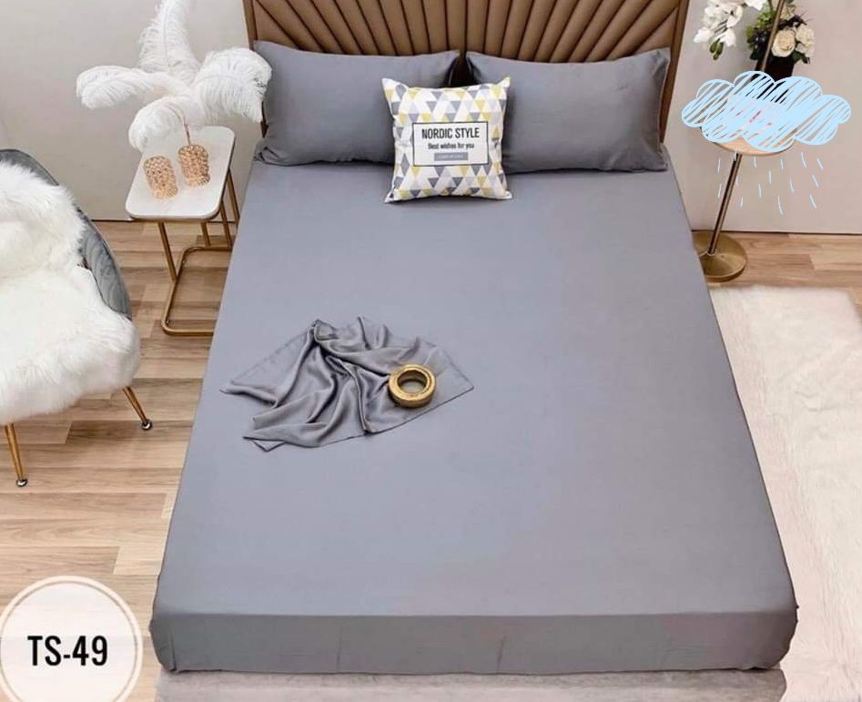 Chăn Drap May Thiết Kế - Tencel 60s Màu Trơn