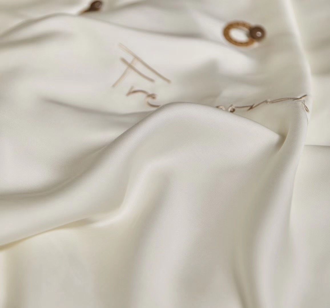 Bộ Chăn Ga Tencel 80S Freemonde Phối Trắng - Nâu
