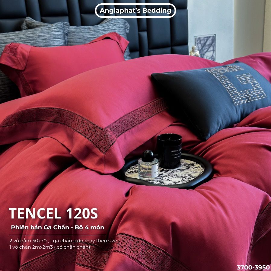 Set Chăn Ga Tencel 120s - 5 MÓN - GA TRẦN PHỦ - MÀU 6