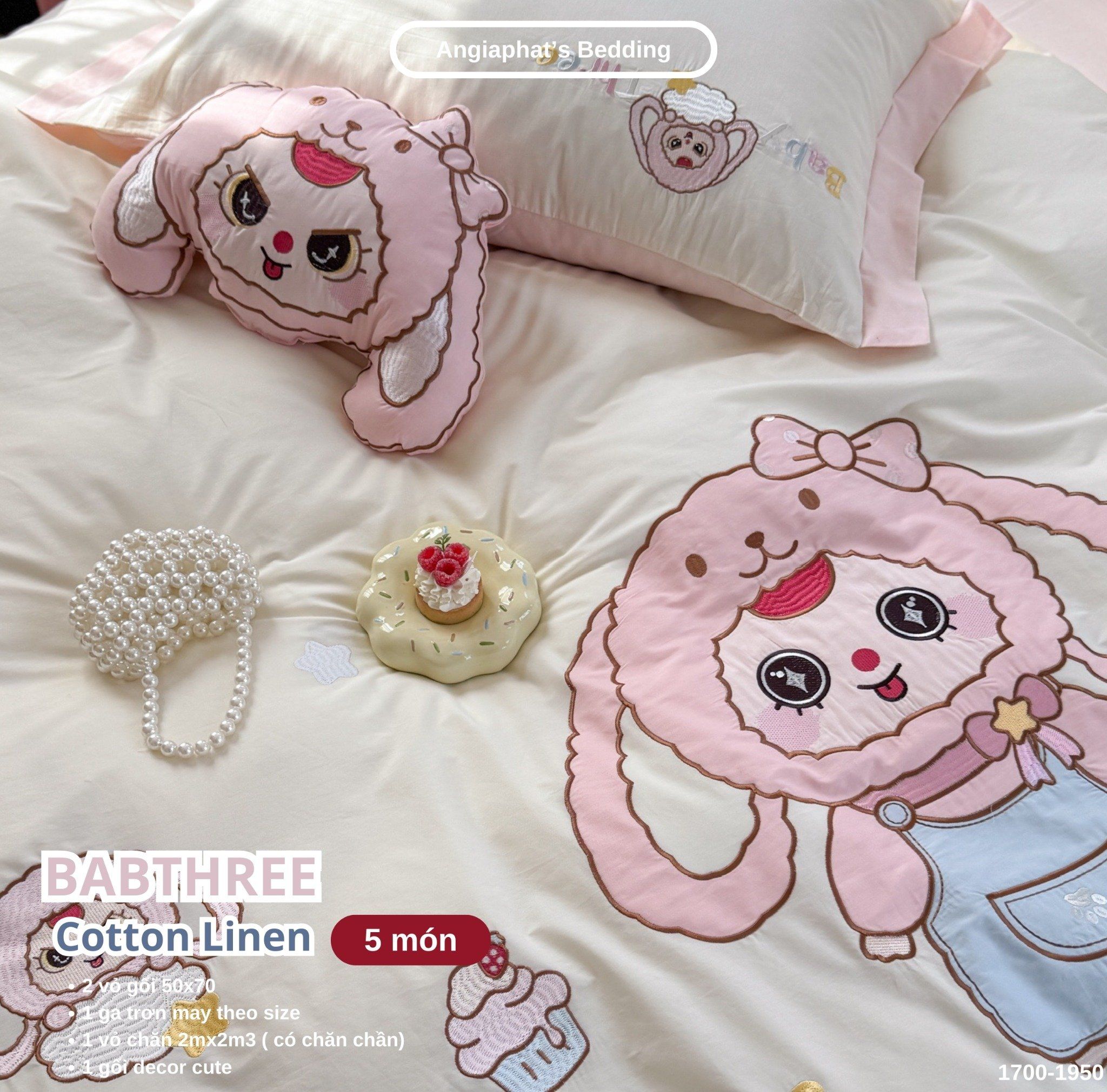 Bộ Chăn Ga Cotton Linen Kids / Cho Bé - BabyTree
