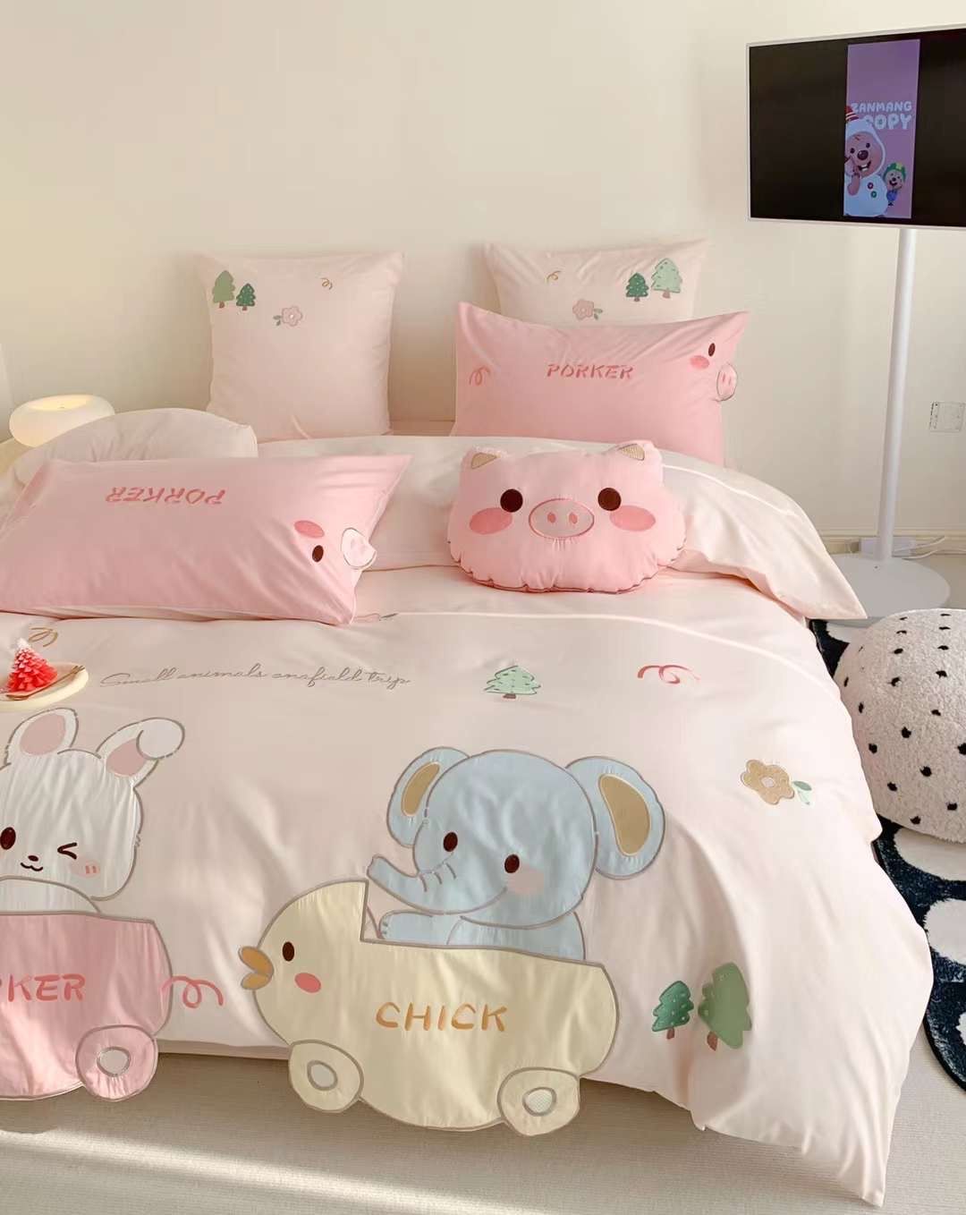  Bộ Vỏ Chăn Ga Gối Trẻ Em - Cotton Linen Kids -  Thú 