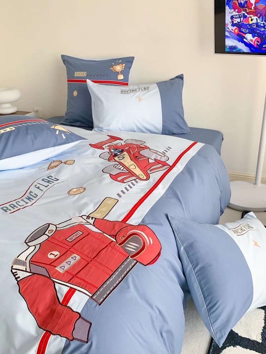 Bộ Chăn Ga Cotton Linen Kids - MÁY BAY