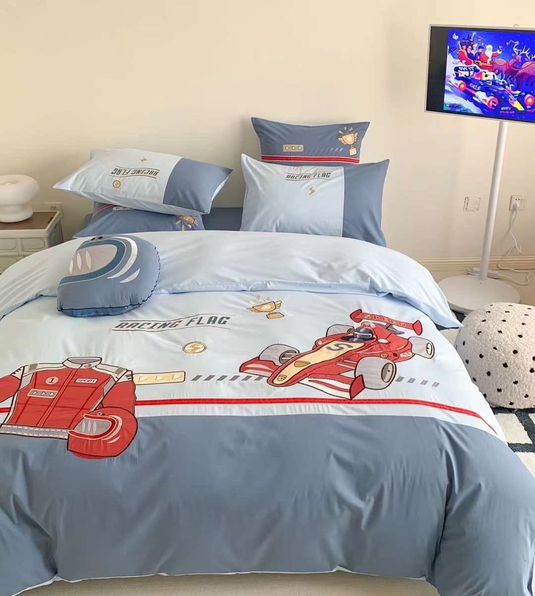Bộ Chăn Ga Cotton Linen Kids - MÁY BAY