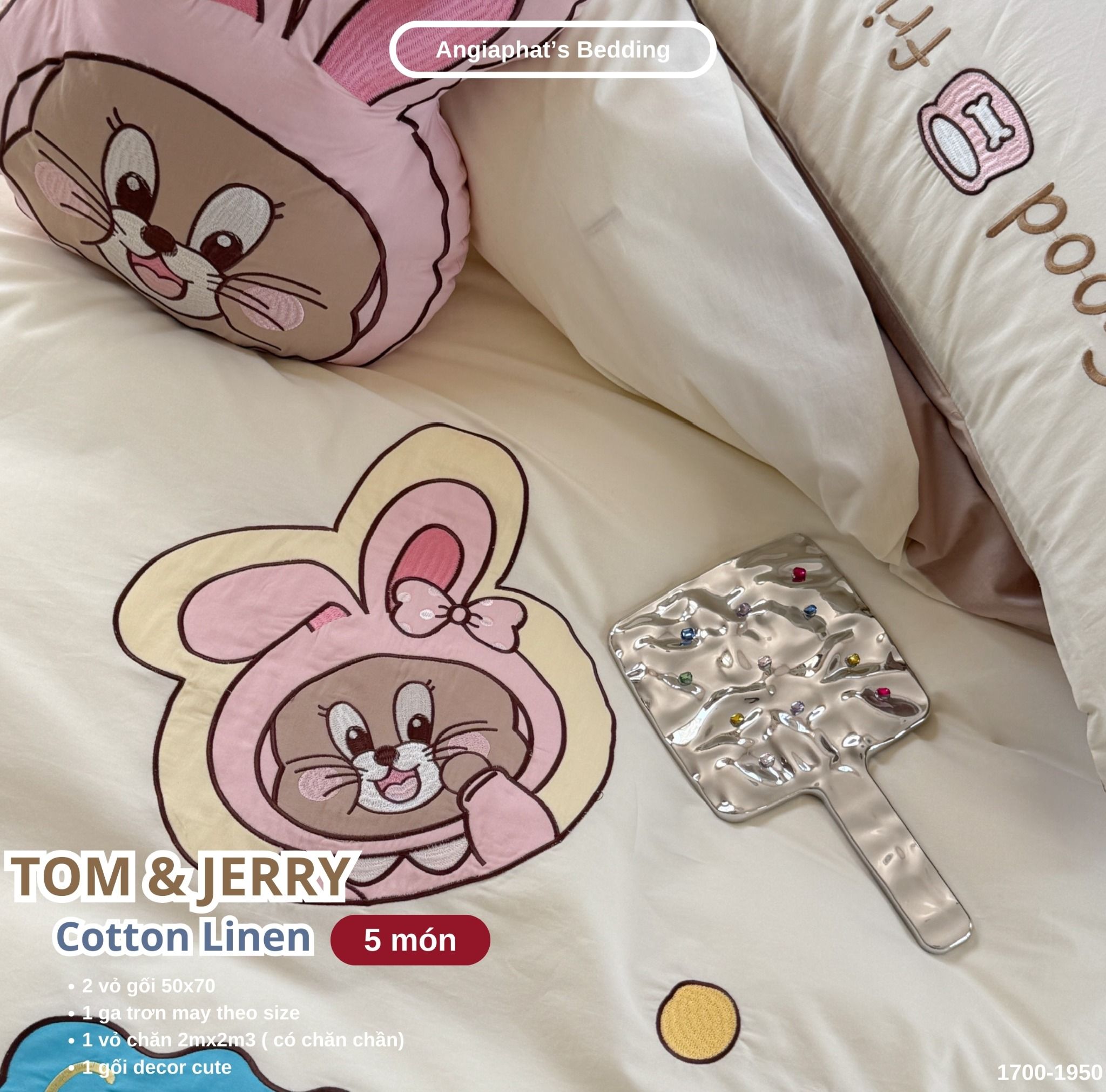 Bộ Chăn Ga Cotton Linen Kids / Cho Bé - Tom&Jerry