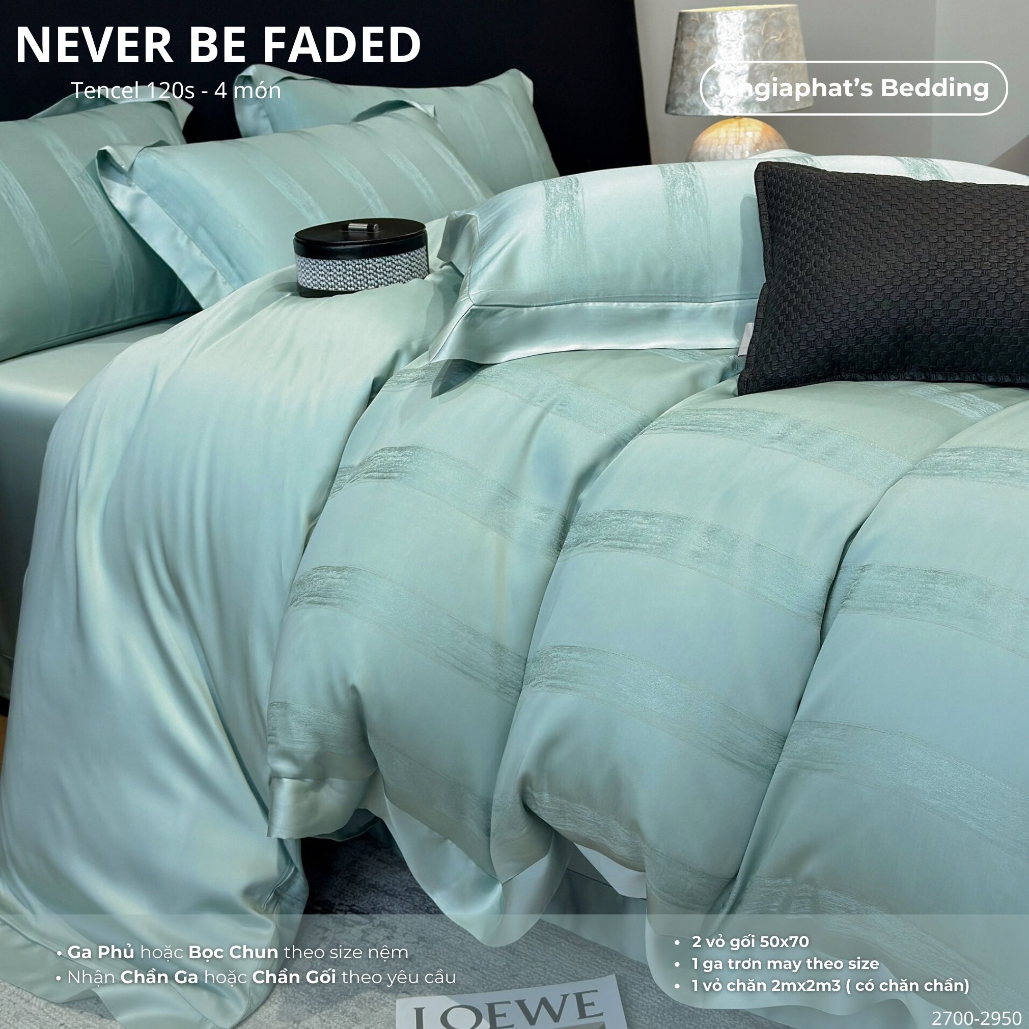 Set Chăn Ga Tencel 120s NEVER BE FADED - Màu 1