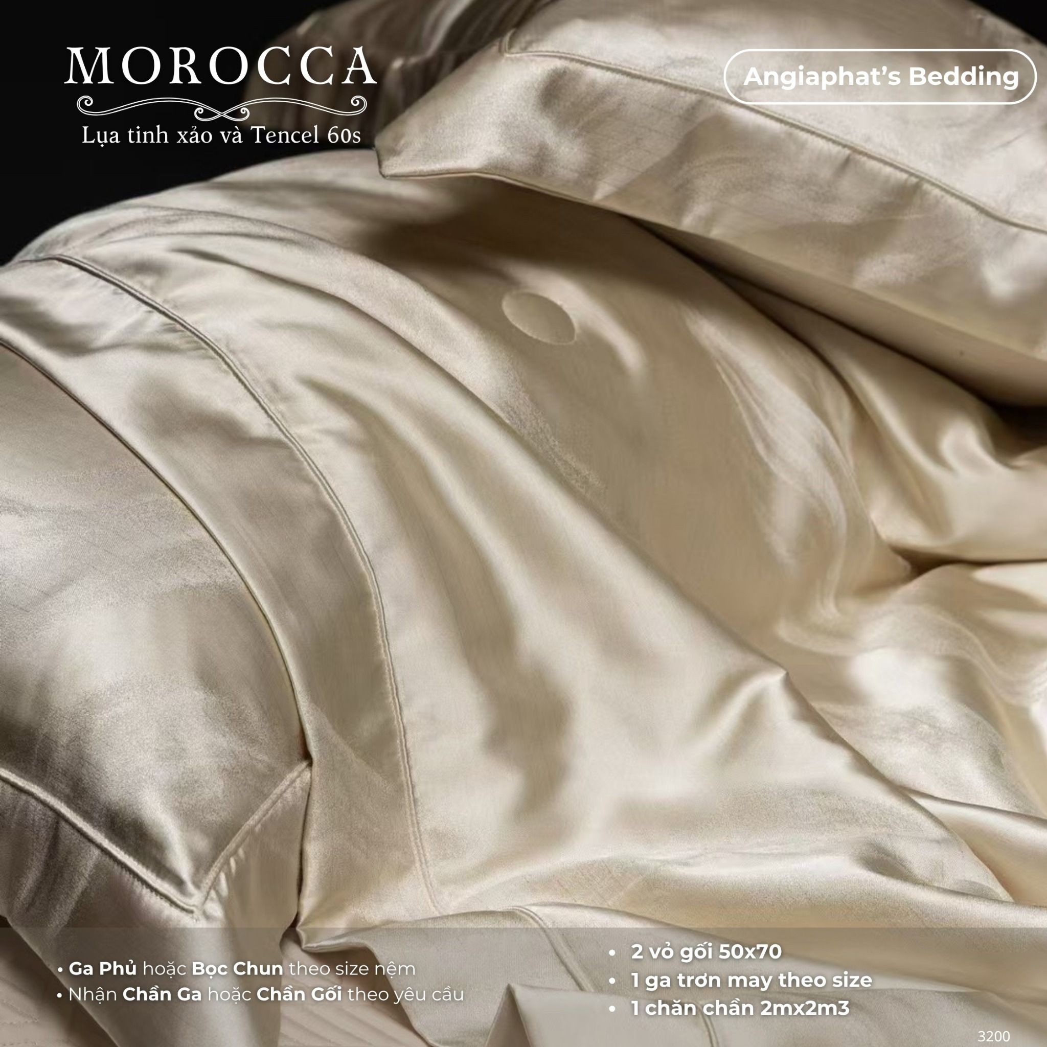 Set Chăn Hè Ga Trần Phủ - Lụa Mix Tencel 60s - Morocca - Màu 1