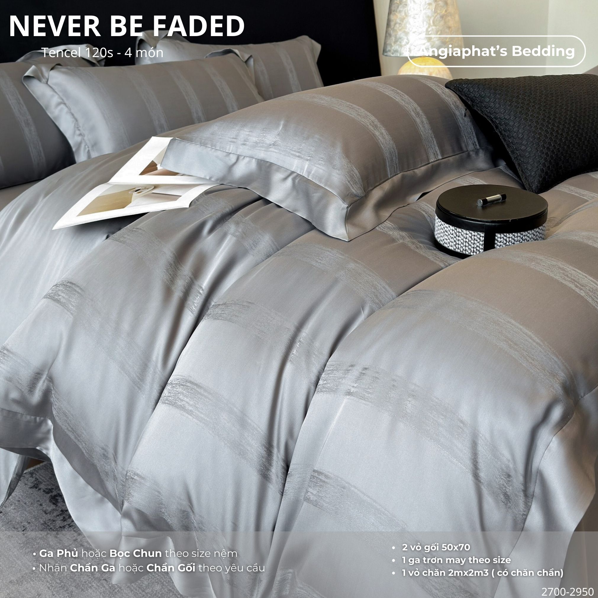 Set Chăn Ga Tencel 120s NEVER BE FADED - Màu 3