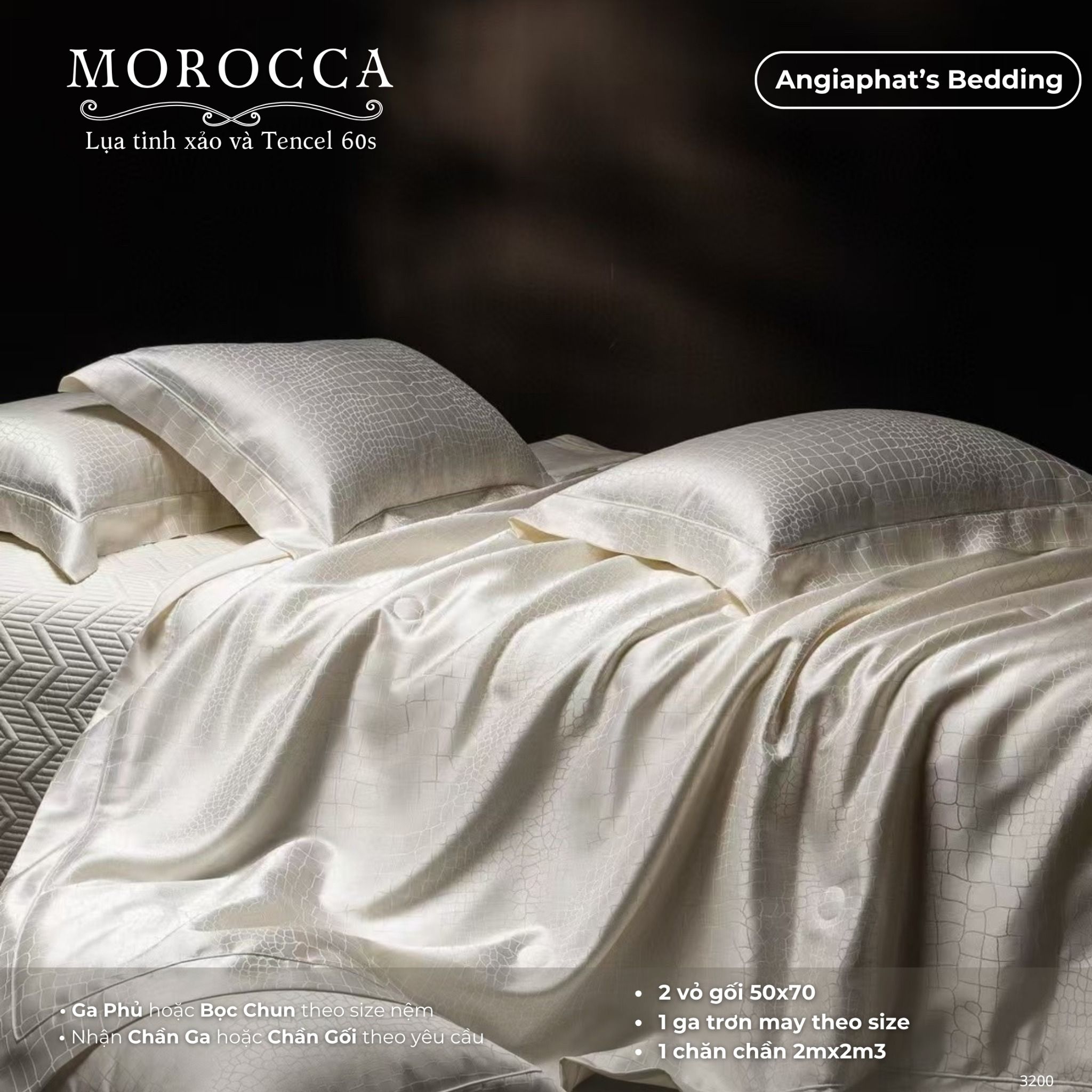Set Chăn Hè Ga Trần Phủ - Lụa Mix Tencel 60s - Morocca - Màu 2