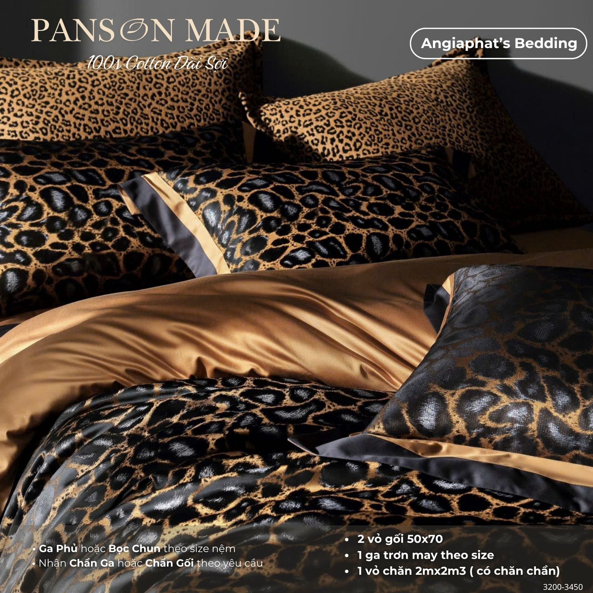 Set Chăn Ga Gấm Dệt Tơ Tằm mix Cotton Úc - PANSON MAZE - Màu 2