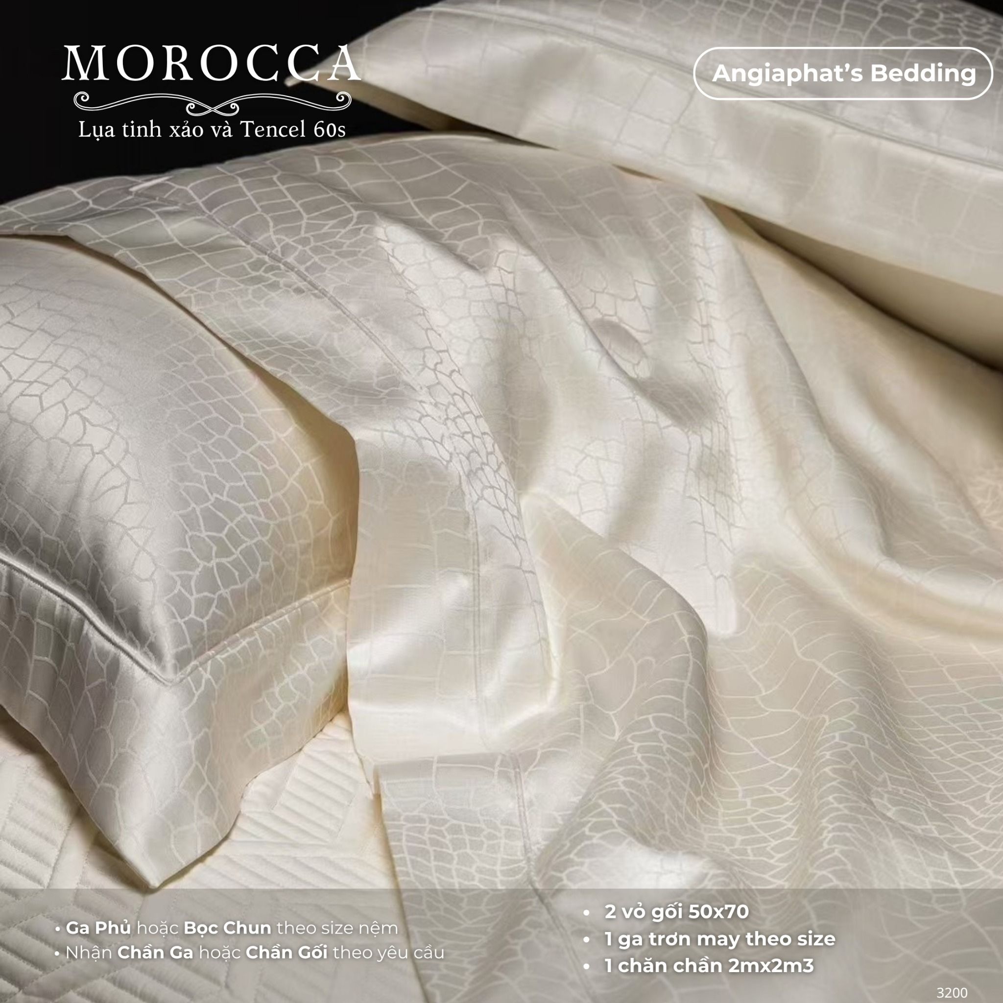 Set Chăn Hè Ga Trần Phủ - Lụa Mix Tencel 60s - Morocca - Màu 2