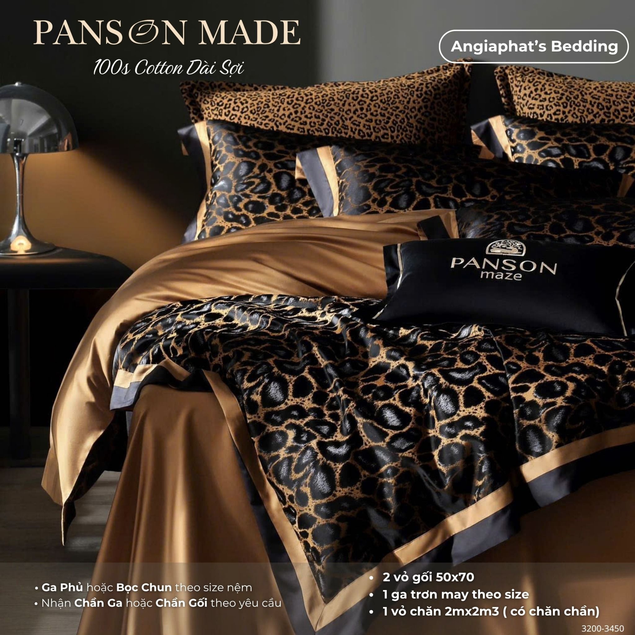 Set Chăn Ga Gấm Dệt Tơ Tằm mix Cotton Úc - PANSON MAZE - Màu 2