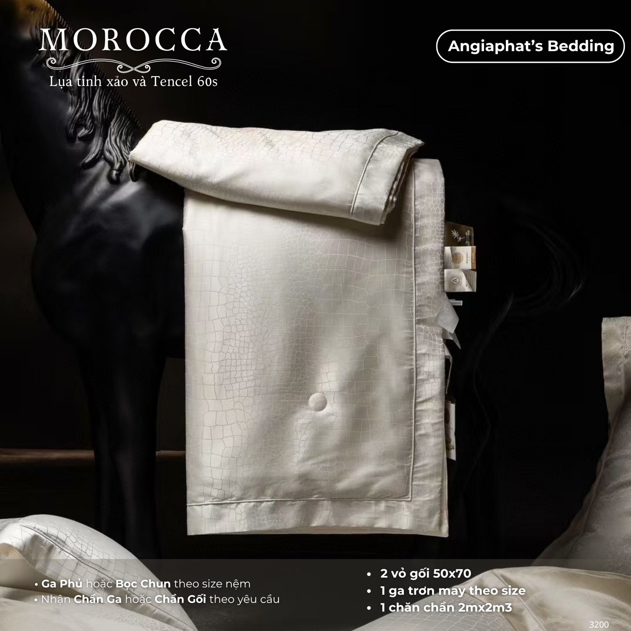 Set Chăn Hè Ga Trần Phủ - Lụa Mix Tencel 60s - Morocca - Màu 2