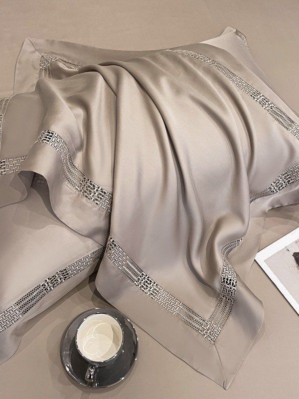 Bộ Chăn Ga Tencel 100s Viền - Be