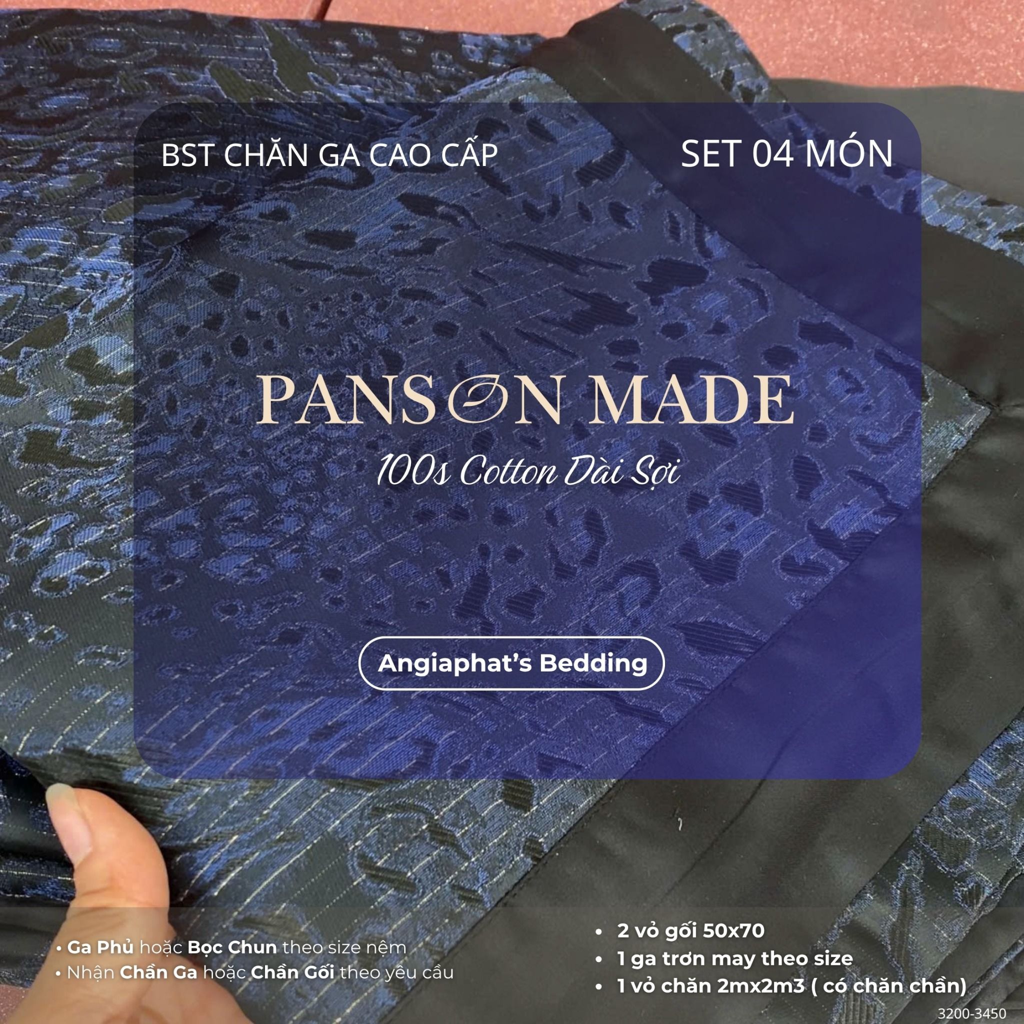 Set Chăn Ga Gấm Dệt Tơ Tằm mix Cotton Úc - PANSON MAZE - Màu 3
