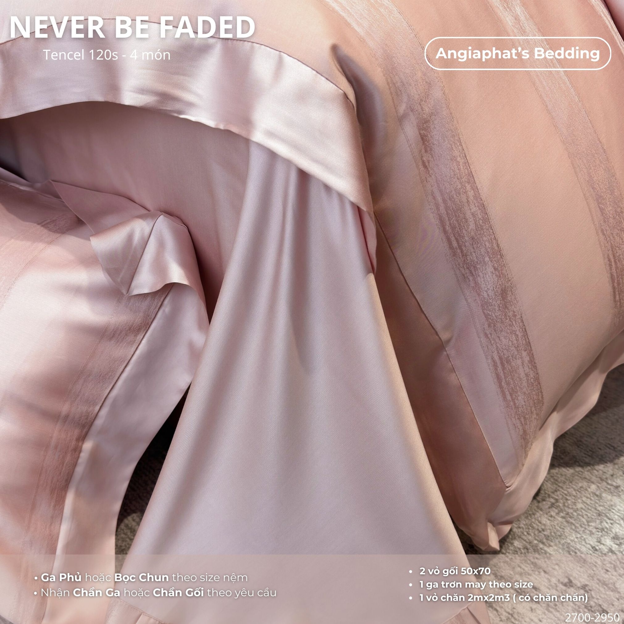 Set Chăn Ga Tencel 120s NEVER BE FADED - Màu 4
